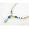 Exclusive necklace &quot;Motherland 3&quot; Aquamarine, Citrine, Pearls