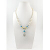 Exclusive necklace &quot;Motherland 3&quot; Aquamarine, Citrine, Pearls