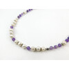 Exclusive necklace &quot;Soprano&quot; Amethyst facet, Pearls