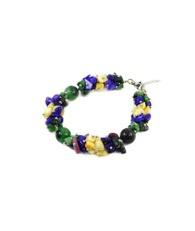 Exclusive bracelet "Autumn dreams" Zoisite crumb, Mother of pearl crumb