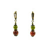 Exclusive earrings &quot;Eustachia&quot; Carnelian facet, Cat&#039;s eye