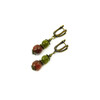 Exclusive earrings &quot;Eustachia&quot; Carnelian facet, Cat&#039;s eye