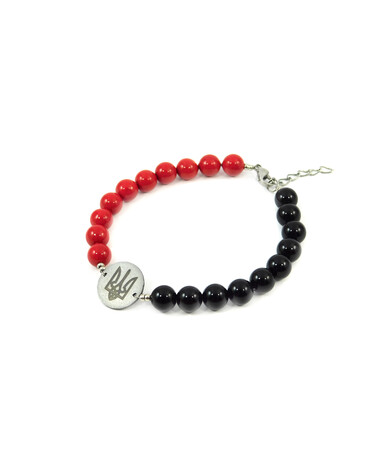 Bracelet "Black and red" Agate, Majorca