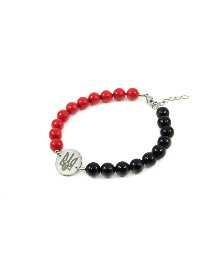 Bracelet "Black and red" Agate, Majorca