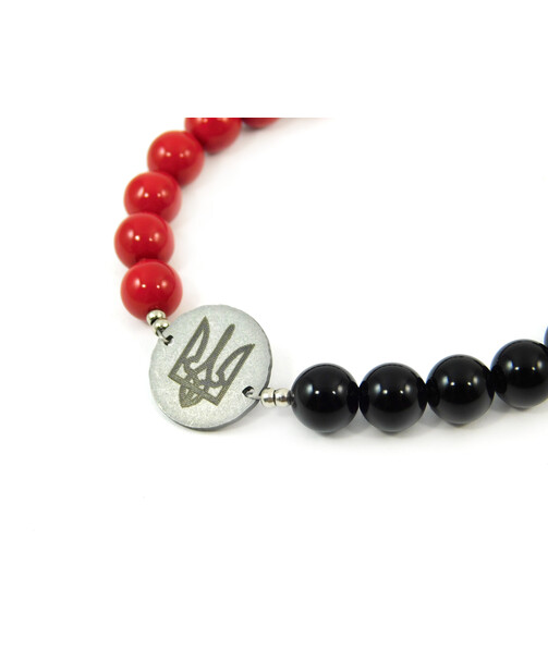 Bracelet "Black and red" Agate, Majorca