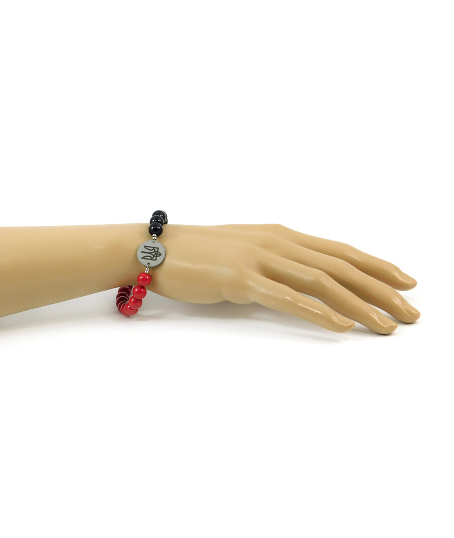 Bracelet "Black and red" Agate, Majorca