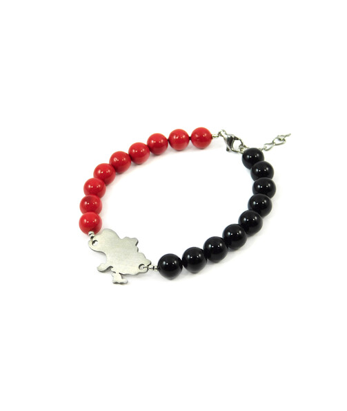 Bracelet "Black and red 2" Agate, Majorca