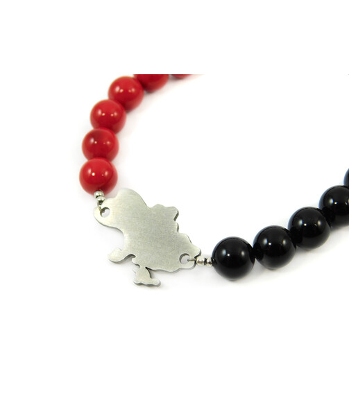 Bracelet "Black and red 2" Agate, Majorca