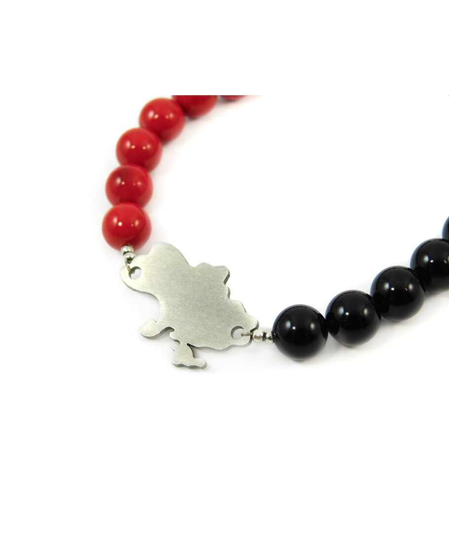 Bracelet "Black and red 2" Agate, Majorca