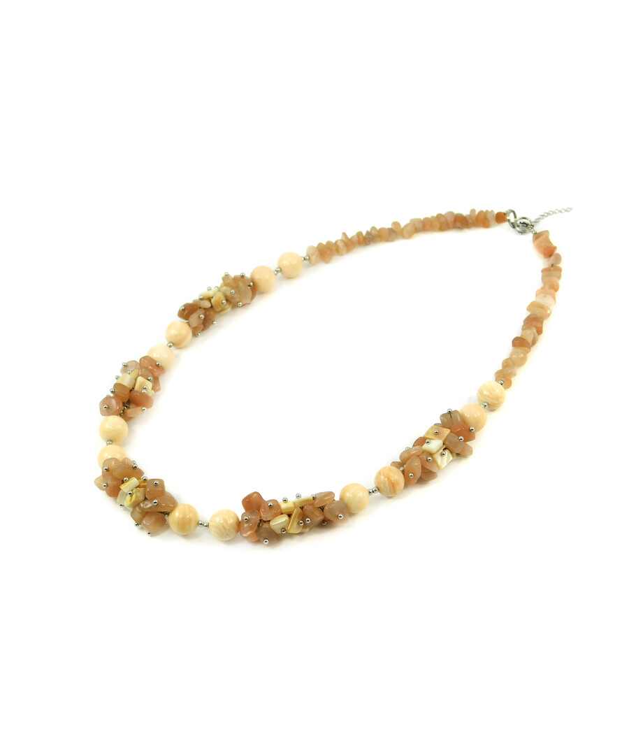 Exclusive necklace "Malibu" Mother-of-pearl, Sunstone crumb