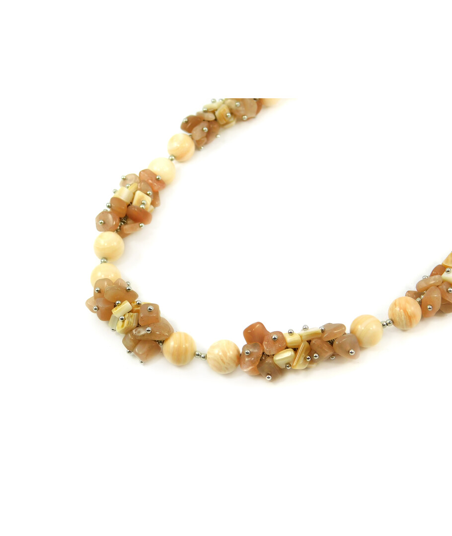 Exclusive necklace "Malibu" Mother-of-pearl, Sunstone crumb