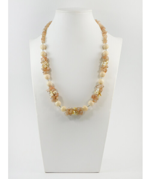 Exclusive necklace "Malibu" Mother-of-pearl, Sunstone crumb