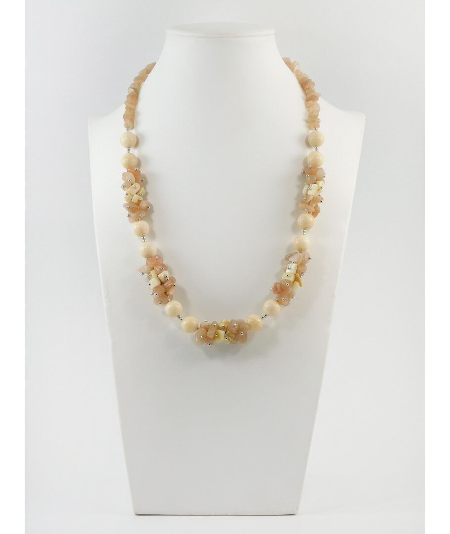 Exclusive necklace "Malibu" Mother-of-pearl, Sunstone crumb