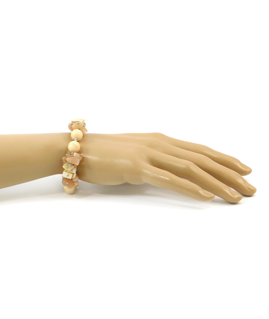 Exclusive bracelet "Malibu" Mother-of-pearl, Sunstone crumb