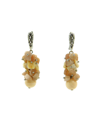 Exclusive earrings "Malibu" Mother-of-pearl, Sunstone crumb