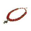 Exclusive necklace &quot;Serifi&quot; Sponge coral, orange, rondel, 2 rows