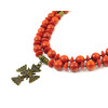 Exclusive necklace &quot;Serifi&quot; Sponge coral, orange, rondel, 2 rows