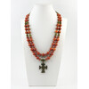 Exclusive necklace &quot;Serifi&quot; Sponge coral, orange, rondel, 2 rows