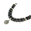 Exclusive necklace &quot;Justin&quot; Shungite, Hematite facet, 2 rows