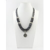 Exclusive necklace &quot;Justin&quot; Shungite, Hematite facet, 2 rows