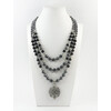 Exclusive necklace &quot;Yustyna 2&quot; Shungite, Hematite facet, 3 rows