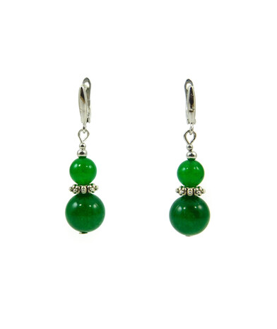 Exclusive earrings "Kostantina" chrysoprase barrel