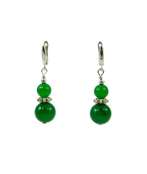 Exclusive earrings "Kostantina" chrysoprase barrel