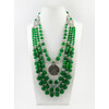 Exclusive necklace &quot;Kostantina&quot; chrysoprase barrel, 4 rows