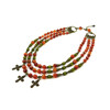 Exclusive necklace &quot;Eustachia&quot; Carnelian facet, Cat&#039;s eye, 3 rows