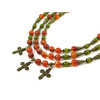 Exclusive necklace &quot;Eustachia&quot; Carnelian facet, Cat&#039;s eye, 3 rows