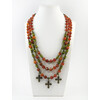 Exclusive necklace &quot;Eustachia&quot; Carnelian facet, Cat&#039;s eye, 3 rows