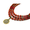 Exclusive necklace &quot;Sarabi&quot; Sponge coral, rondel, 3 rows