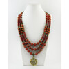 Exclusive necklace &quot;Sarabi&quot; Sponge coral, rondel, 3 rows