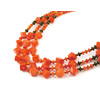 Exclusive necklace &quot;Zosya&quot; Coral, orange cube, rondel, 3 rows