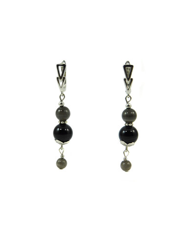 Exclusive earrings "Virlyana" Agate, Cat's eye