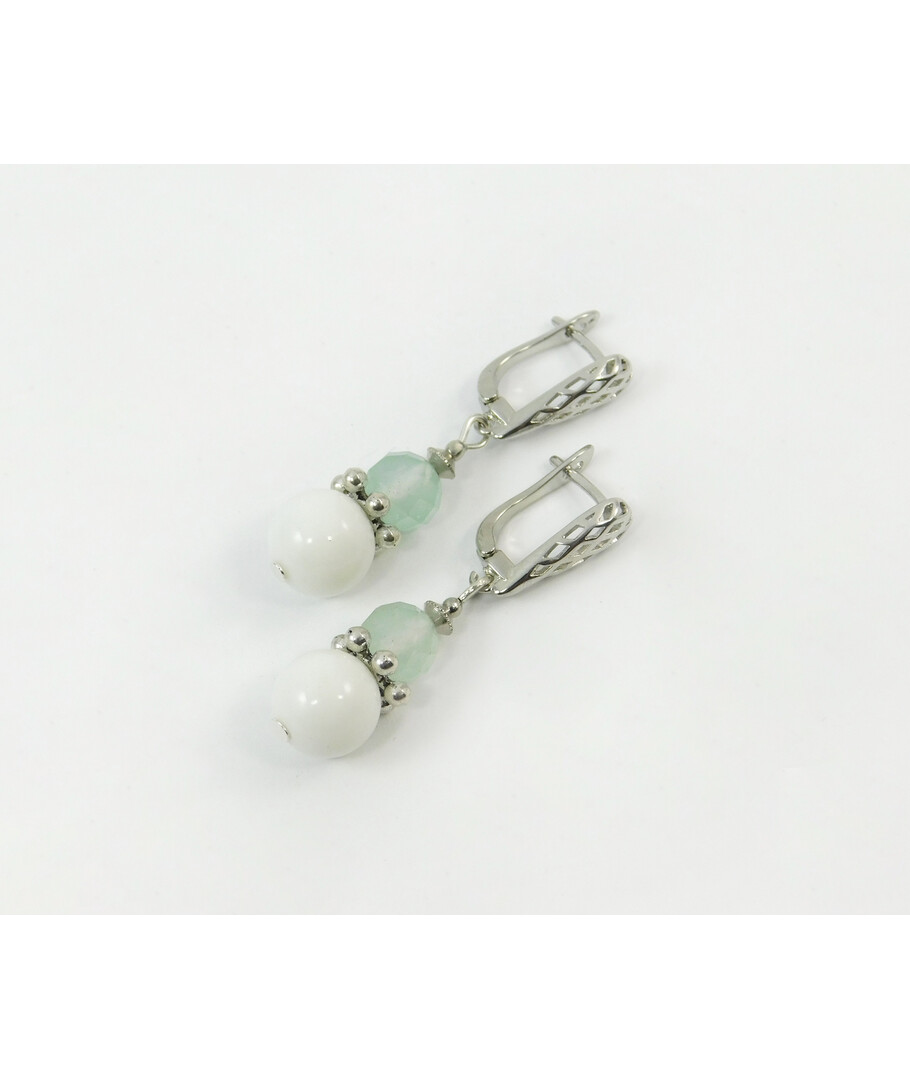 Exclusive earrings "Zoreslavna" Quartz facet, Agate