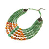 Exclusive necklace &quot;Isabel&quot; Jade, Agate facet, 5 rows