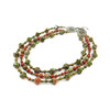 Exclusive necklace &quot;Zhiva&quot;, jasper cube 3 rows