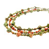 Exclusive necklace &quot;Zhiva&quot;, jasper cube 3 rows