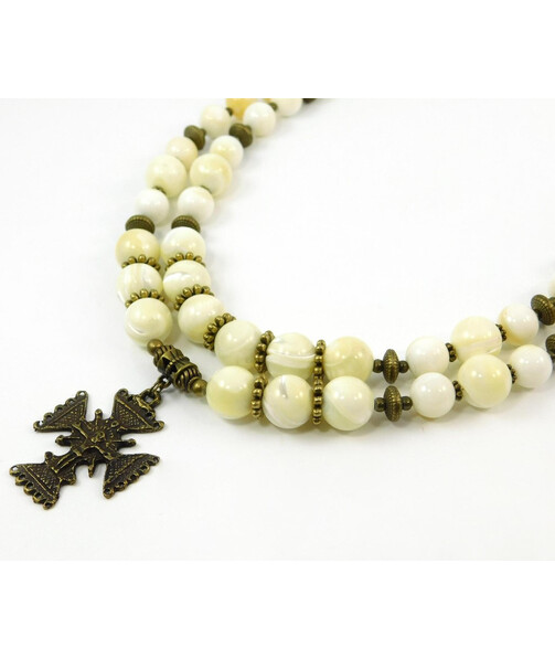 Exclusive necklace "Agnes" Mother of pearl, 2 rows