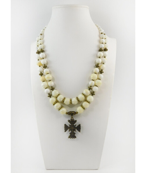 Exclusive necklace "Agnes" Mother of pearl, 2 rows