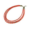 Exclusive necklace &quot;Elman&quot; Coral rice, rondel, 3 rows