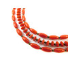 Exclusive necklace &quot;Elman&quot; Coral rice, rondel, 3 rows