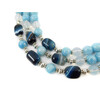 Exclusive necklace &quot;Ocean freshness&quot; Agate facet, Aquamarine, Lunar, Cat&#039;s eye, 3 rows