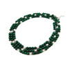 Exclusive necklace &quot;Nymph 2&quot; Malachite sphere, Pearls, 3 rows