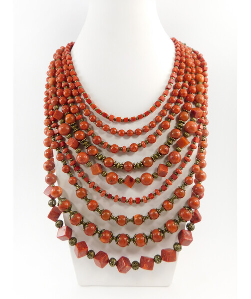 Exclusive necklace "Coral look" Sponge coral, 9 rows