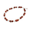 Exclusive necklace &quot;Viburnum under the snow&quot; Adular sphere, small coral