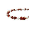 Exclusive necklace &quot;Viburnum under the snow&quot; Adular sphere, small coral