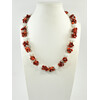 Exclusive necklace &quot;Viburnum under the snow&quot; Adular sphere, small coral