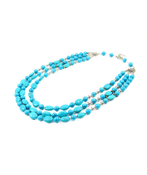 Exclusive necklace "Christiana" Turquoise oval